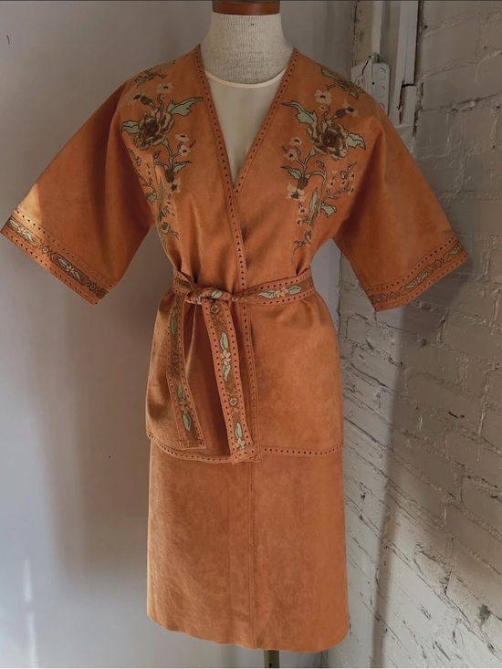Vintage Jackets & Blazers - 1970s Microsuede Jacket and Skirt Set